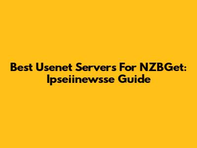 Best Usenet Servers For NZBGet: Ipseiinewsse Guide