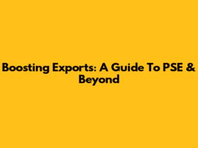 Boosting Exports: A Guide To PSE & Beyond