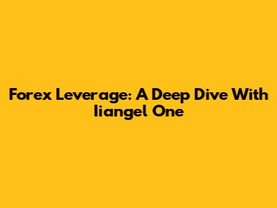 Forex Leverage: A Deep Dive With Iiangel One
