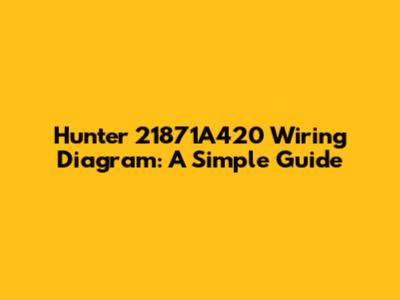 Hunter 21871A420 Wiring Diagram: A Simple Guide