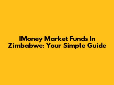 IMoney Market Funds In Zimbabwe: Your Simple Guide
