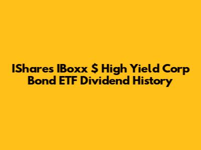 IShares IBoxx $ High Yield Corp Bond ETF Dividend History