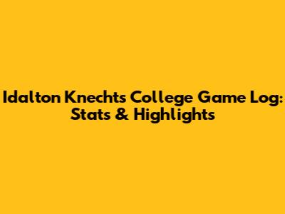 Idalton Knecht's College Game Log: Stats & Highlights