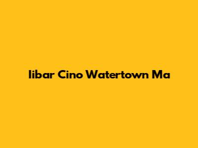 Iibar Cino Watertown Ma