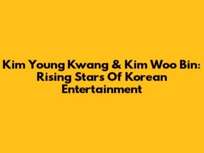 Kim Young Kwang & Kim Woo Bin: Rising Stars Of Korean Entertainment