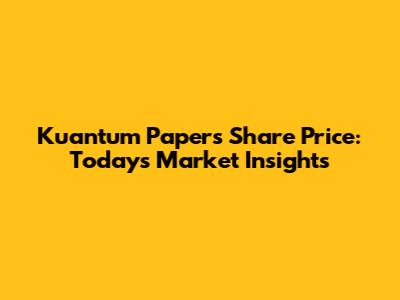Kuantum Papers Share Price: Today's Market Insights