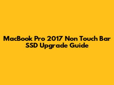 MacBook Pro 2017 Non Touch Bar SSD Upgrade Guide