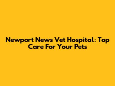 Newport News Vet Hospital: Top Care For Your Pets
