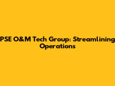 PSE O&M Tech Group: Streamlining Operations