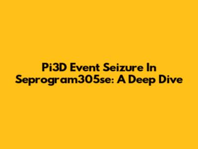 Pi3D Event Seizure In Seprogram305se: A Deep Dive