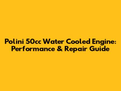 Polini 50cc Water Cooled Engine: Performance & Repair Guide