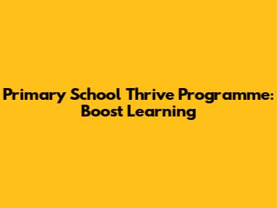 Primary School Thrive Programme: Boost Learning