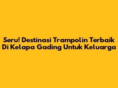 Seru! Destinasi Trampolin Terbaik Di Kelapa Gading Untuk Keluarga