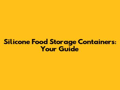 Silicone Food Storage Containers: Your Guide