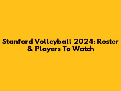 Stanford Volleyball 2024: Roster & Players To Watch