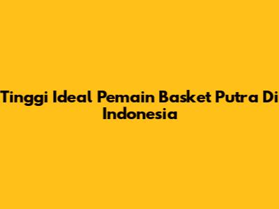 Tinggi Ideal Pemain Basket Putra Di Indonesia