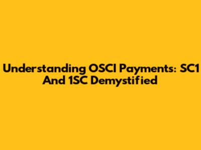 Understanding OSCI Payments: SC1 And 1SC Demystified