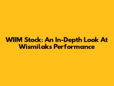 WIIM Stock: An In-Depth Look At Wismilak's Performance