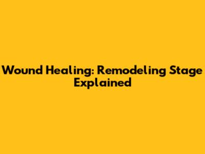 Wound Healing: Remodeling Stage Explained